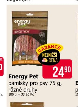 Energy Pet pamlsky pro psy 75 g, různé druhy