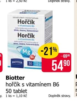 Biotter hořčík s vitamínem B6 50 tablet