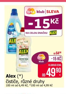 Alex čističe, různé druhy