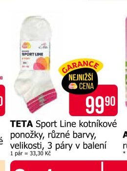 TETA Sport Line kotníkové ponožky