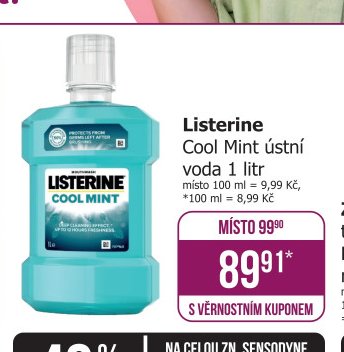 Listerine Cool Mint ústní voda 1 litr