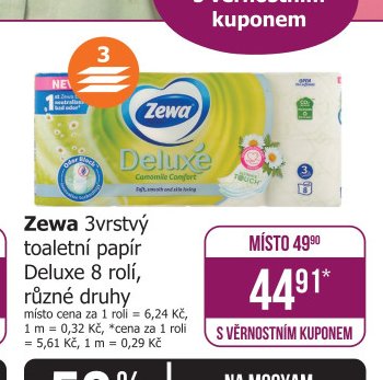 Zewa 3vrstvý toaletní papír Deluxe 8 rolí