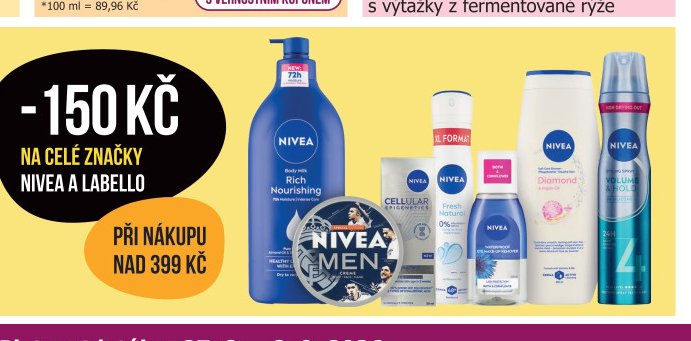 Nivea tělová mléka a deodoranty