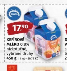 RANHO KEFÍROVÉ MLÉKO 0,8%