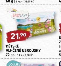 BABYLAND DĚTSKÉ VLHČENÉ UBROUSKY
