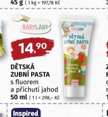 BABYLAND DĚTSKÁ ZUBNÍ PASTA