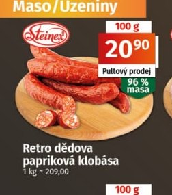 Retro dědova papriková klobása