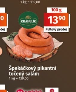 Špekáčkový pikantní točený salám