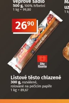 Listové těsto chlazené