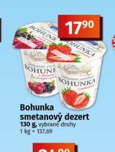 Bohunka smetanový dezert