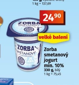 Zorba smetanový jogurt