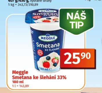 Meggle Smetana ke šlehání 33%