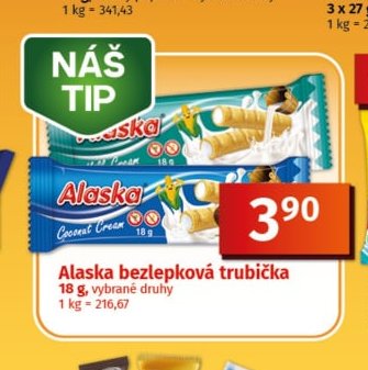 Alaska bezlepková trubička