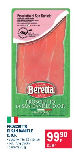 PROSCIUTTO DI SAN DANIELE D. O. P.