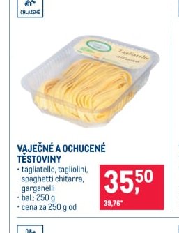 VAJEČNÉ A OCHUCENÉ TĚSTOVINY