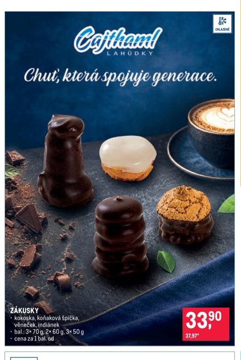 Zákusky kokoška, koňaková špička, věneček, indiánek