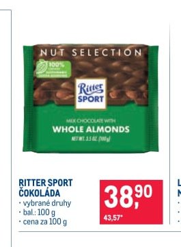 RITTER SPORT ČOKOLÁDA