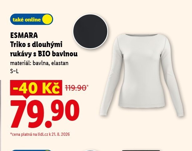 ESMARA Triko s dlouhými rukávy s BIO bavlnou