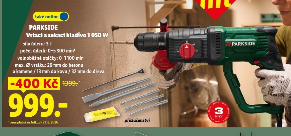 PARKSIDE Vrtací a sekací kladivo 1 050 W