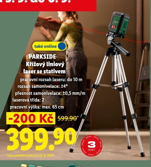 PARKSIDE Křížový liniový laser se stativem