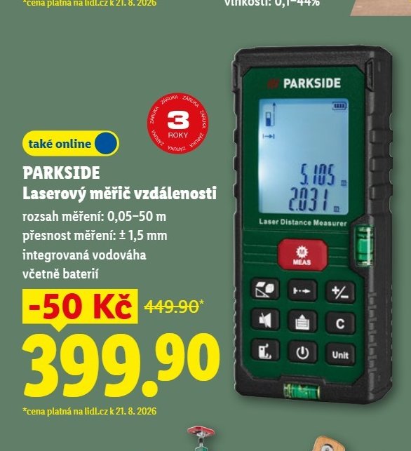 PARKSIDE Laserový měřič vzdálenosti