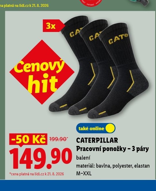 CATERPILLAR Pracovní ponožky – 3 páry