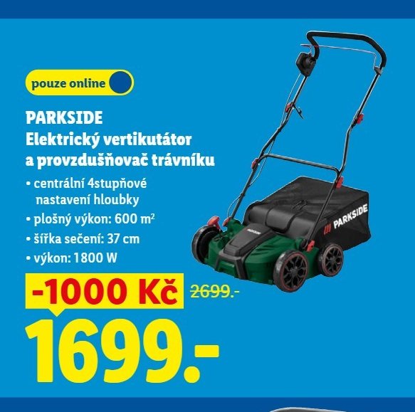 PARKSIDE Elektrický vertikutátor a provzdušňovač trávníku