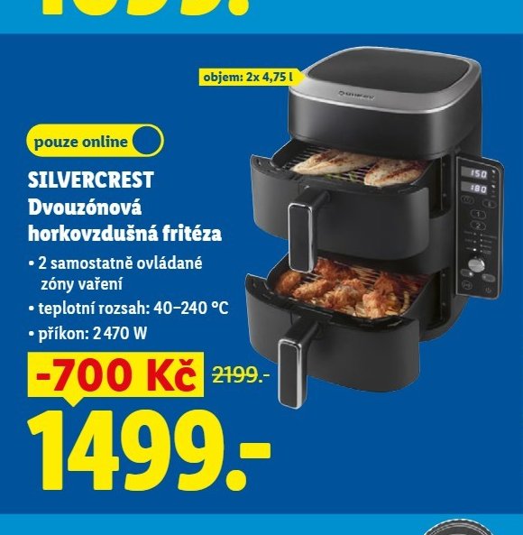 SILVERCREST Dvouzónová horkovzdušná fritéza