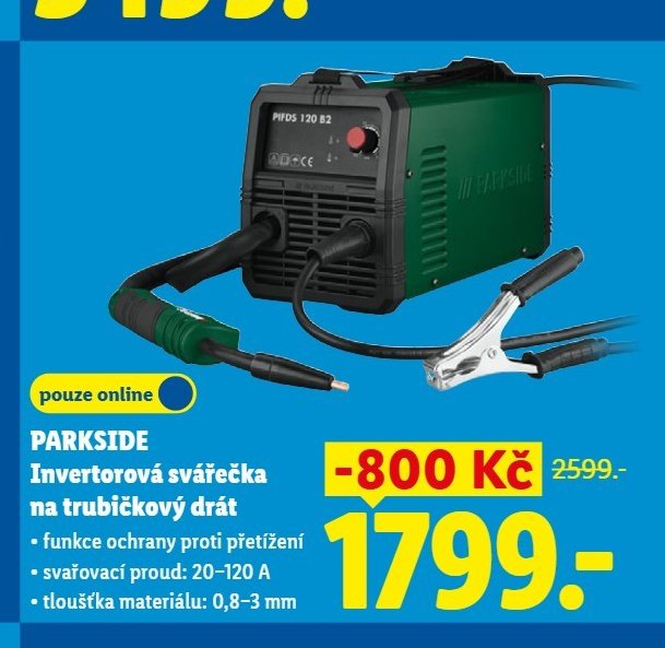 PARKSIDE Invertorová svářečka na trubičkový drát