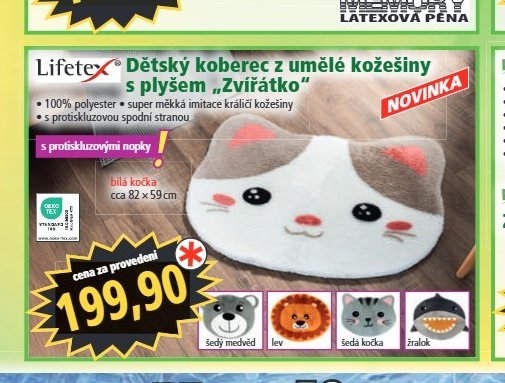 Lifetex Dětský koberec s umělé kožešiny s plyšem „Zvířátko“