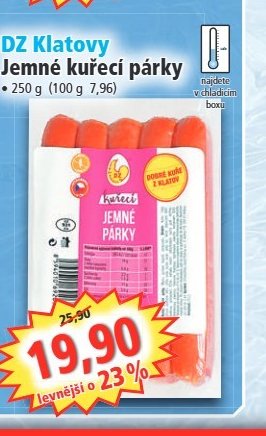 DZ Klatovy Jemné kuřecí párky