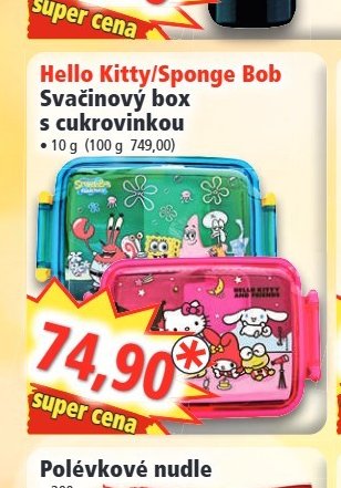 Hello Kitty/Sponge Bob Svačinový box s cukrovinkou