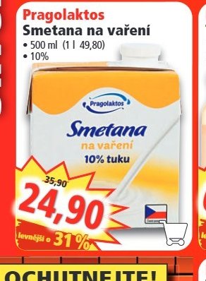 Pragolaktos Smetana na vaření