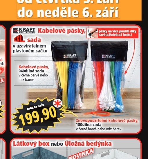 Kabelové pásky, sada