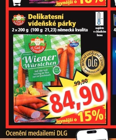 Delikatesní vídeňské párky