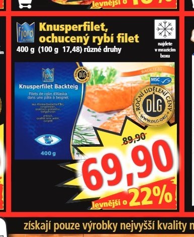 Knusperfilet, ochucený rybí filet