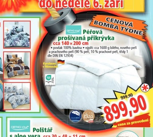 ORTHO-Vital Péřová prošívaná přikrývka