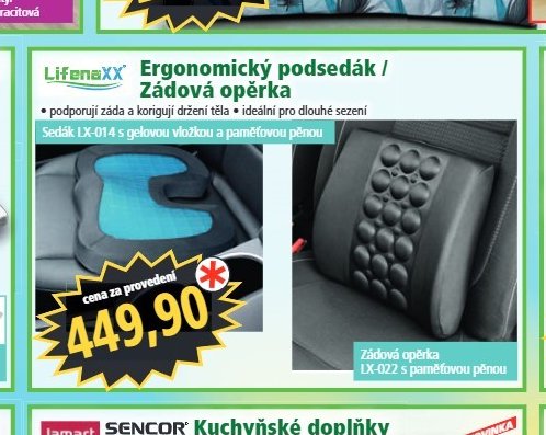 Lifenaxx Ergonomický podsedák / Zádová opěrka