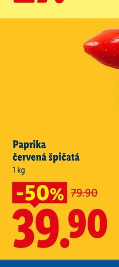 Paprika červená špičatá