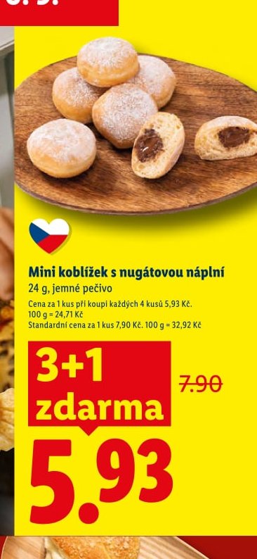 Mini koblížek s nugátovou náplní