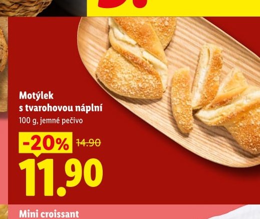 Motýlek s tvarohovou náplní