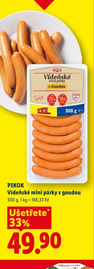 PIKOK Vídeňské mini párky s goudou