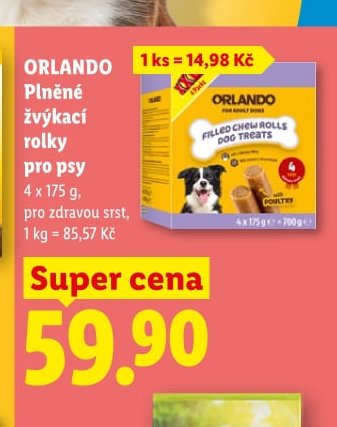 ORLANDO Plněné žvýkací rolky pro psy