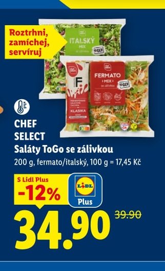 CHEF SELECT Saláty ToGo se zálivkou