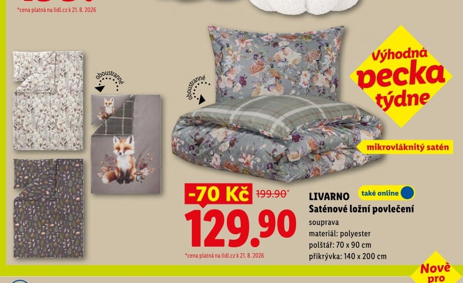 LIVARNO Saténové ložní povlečení