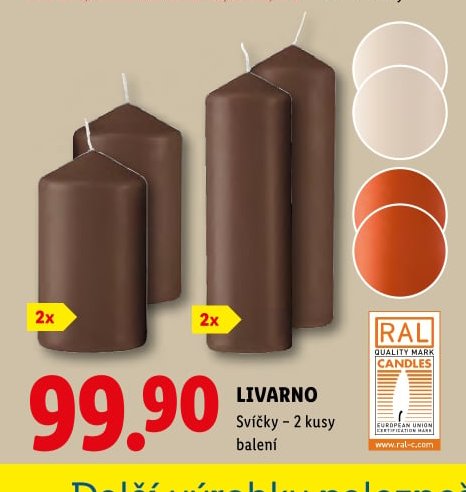 LIVARNO Svíčky - 2 kusy
