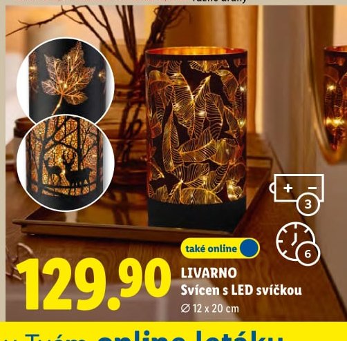 LIVARNO Svícen s LED svíčkou