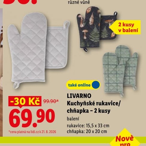 LIVARNO Kuchyňské rukavice/chňapka - 2 kusy