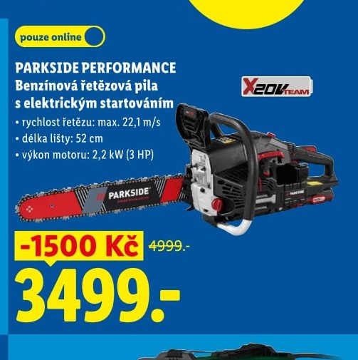 PARKSIDE PERFORMANCE Benzínová řetězová pila s elektrickým startováním
