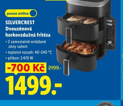 SILVERCREST Dvouzónová horkovzdušná fritéza